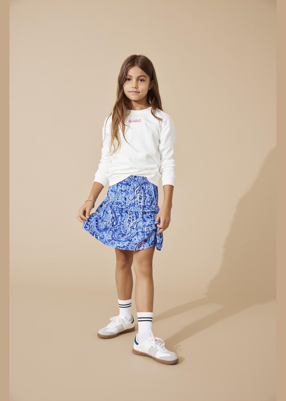 ONLY Girls Blue Paisley Skirt (6-14yrs)