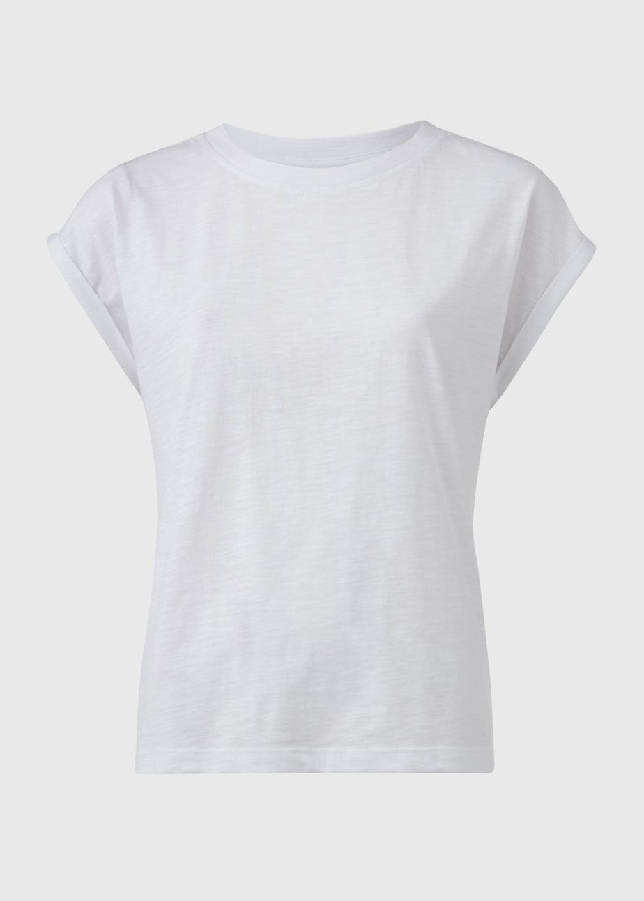 Papaya Petite White Relaxed Plain T-Shirt