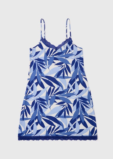 Blue Chemise Palm Print Nightie