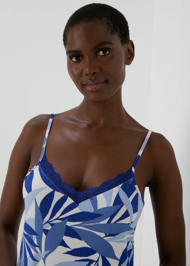 Blue Chemise Palm Print Nightie