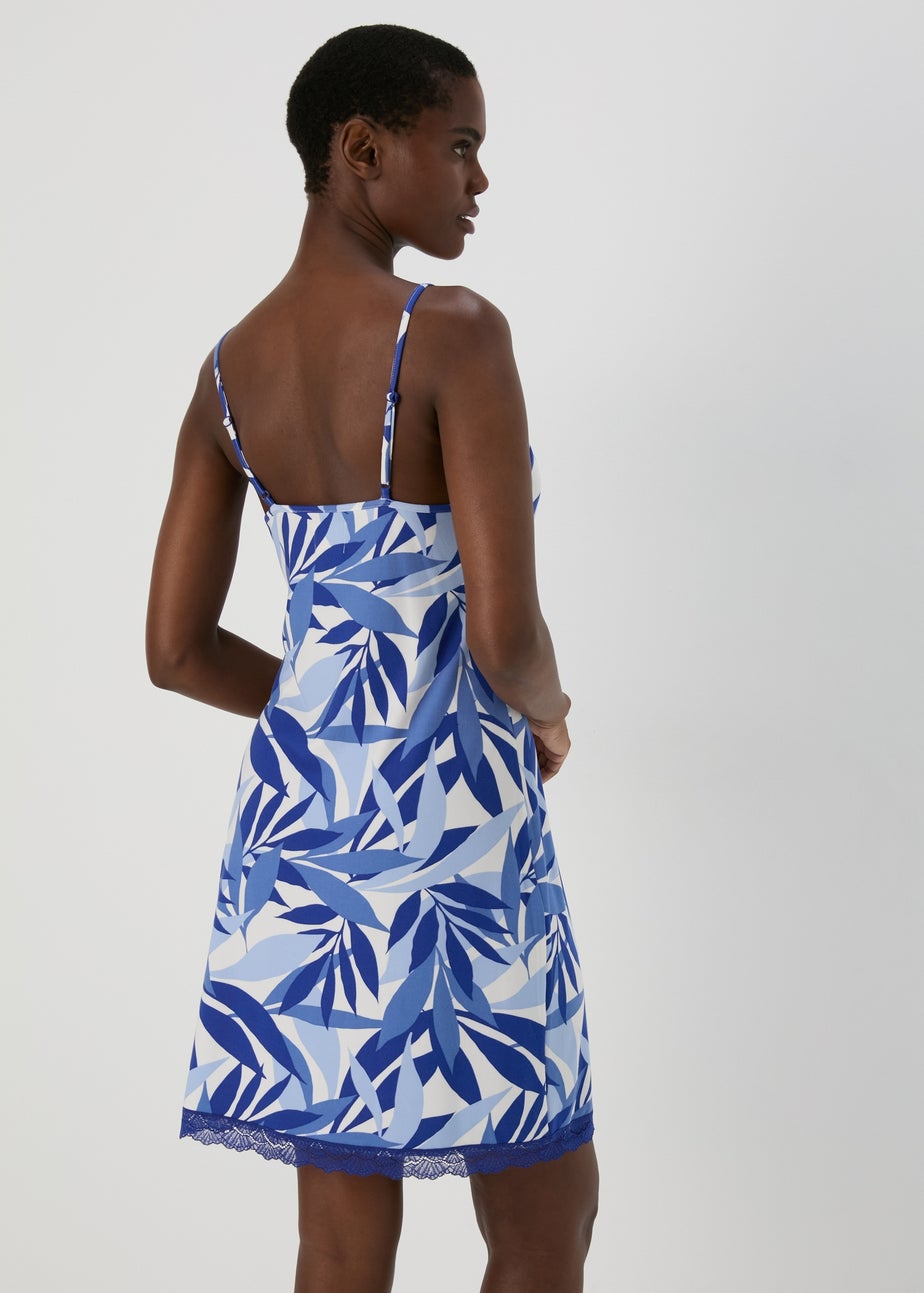 Blue Chemise Palm Print Nightie