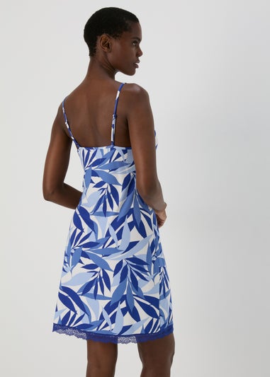 Blue Chemise Palm Print Nightie