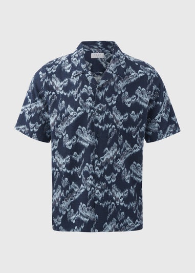 Navy Linen Viscose Shirt