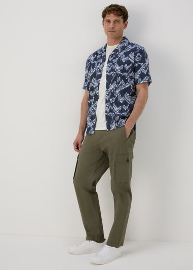 Navy Linen Viscose Shirt