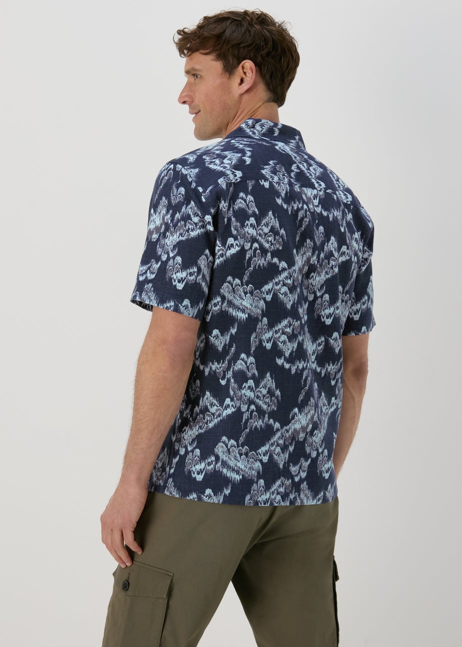 Navy Linen Viscose Shirt