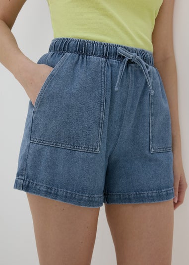 Blue Utility Jogger Shorts