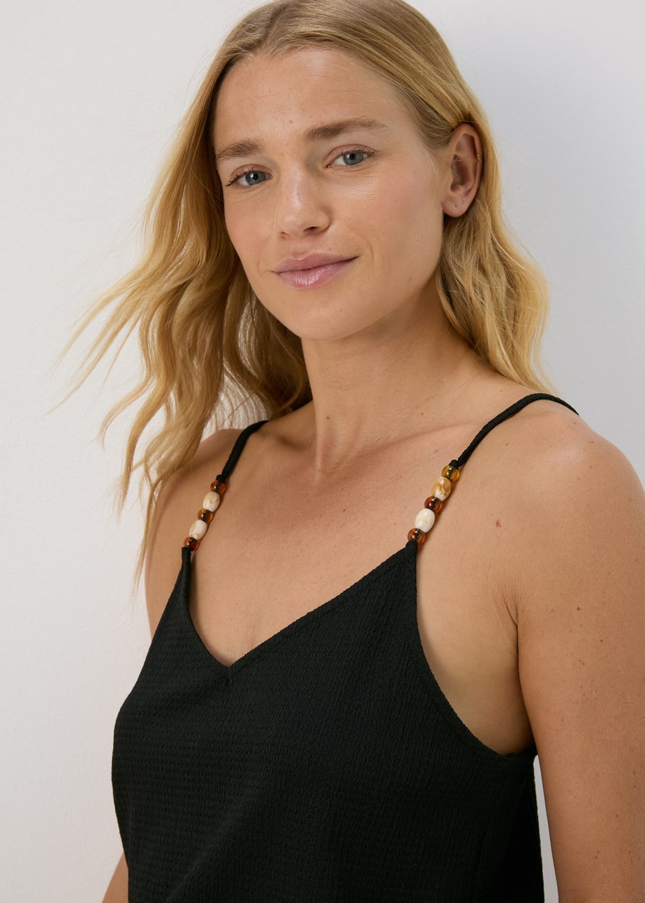 Black Beaded Cami Top