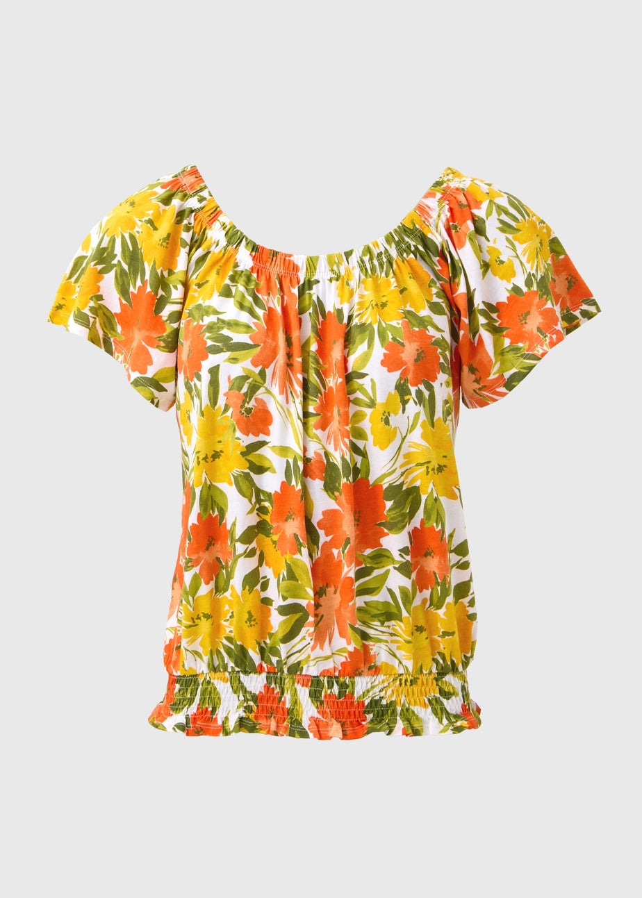 Green Printed Gypsy Top