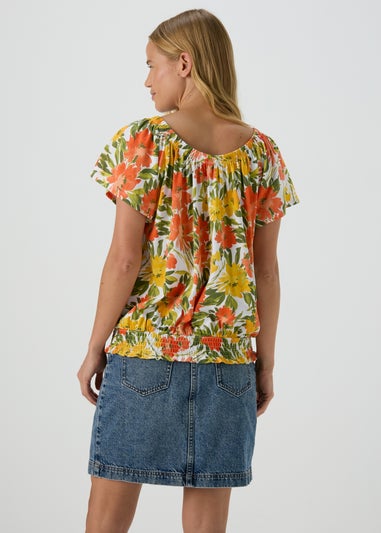 Green Printed Gypsy Top