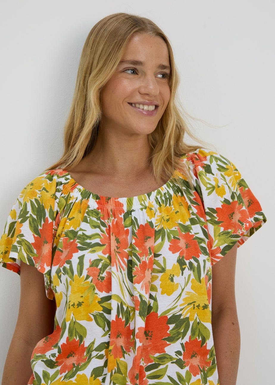 Green Printed Gypsy Top