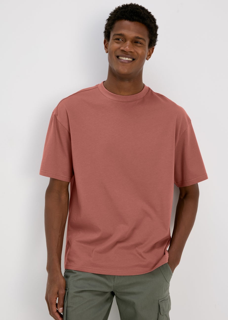 Dutsy Pink Burlwood Oversized T-Shirt