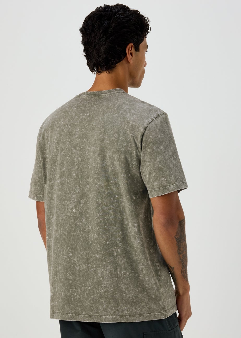 Khaki Los Angeles Acid Wash T-Shirt