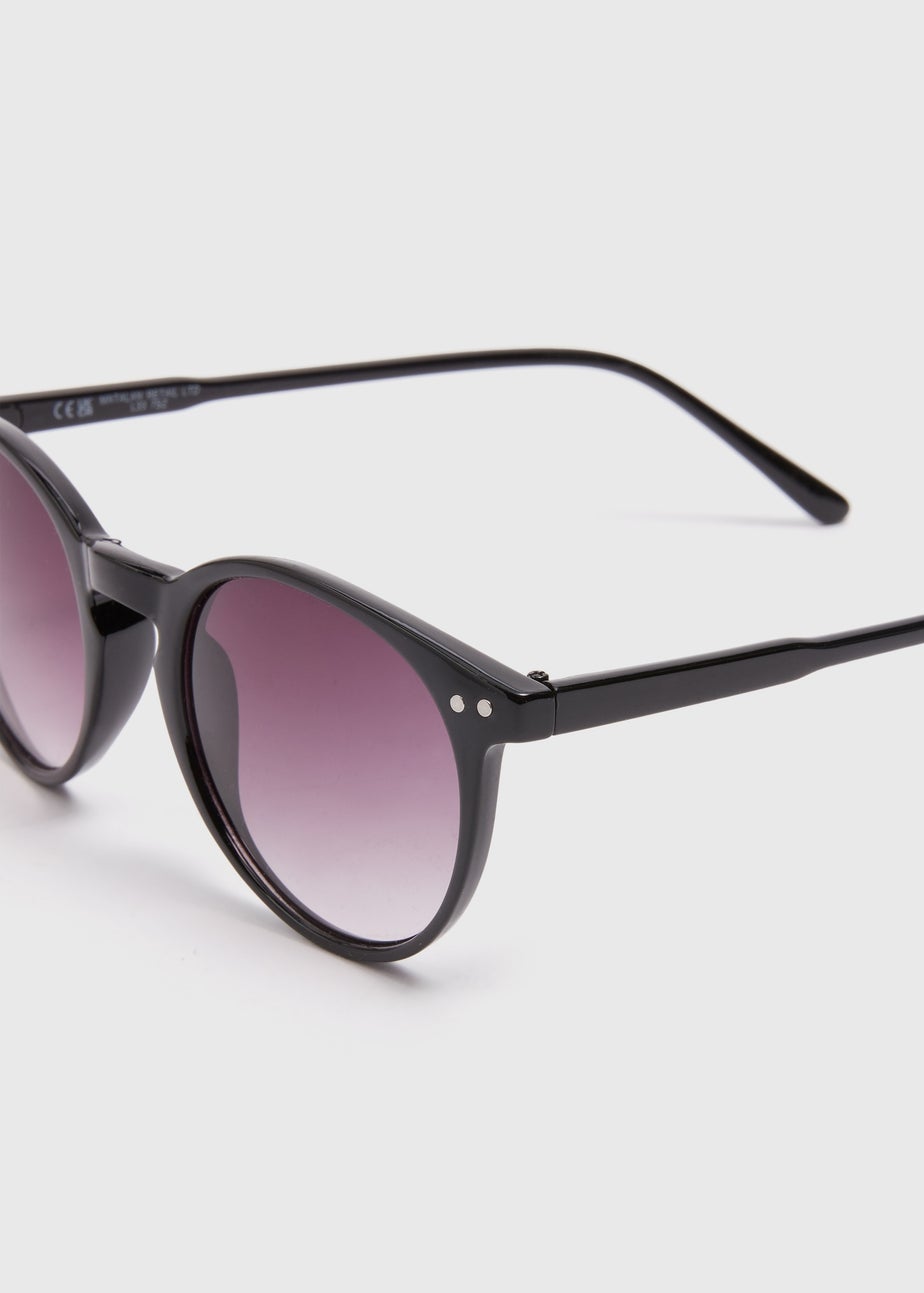 Classic Plastic Round Black Sunglasses