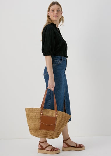 Natural Raffia Tote Bag