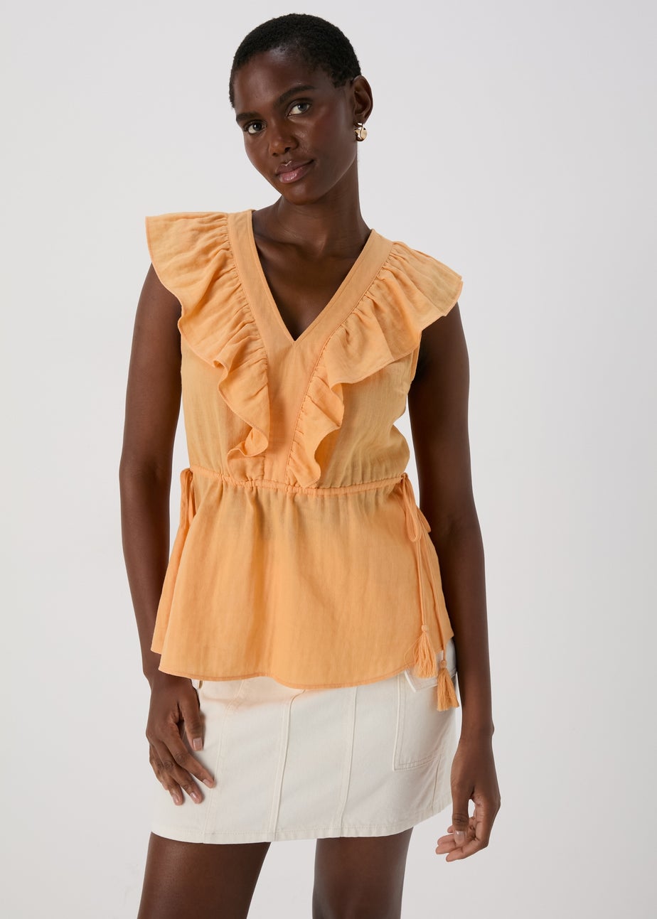 Peach Ruffle Blouse