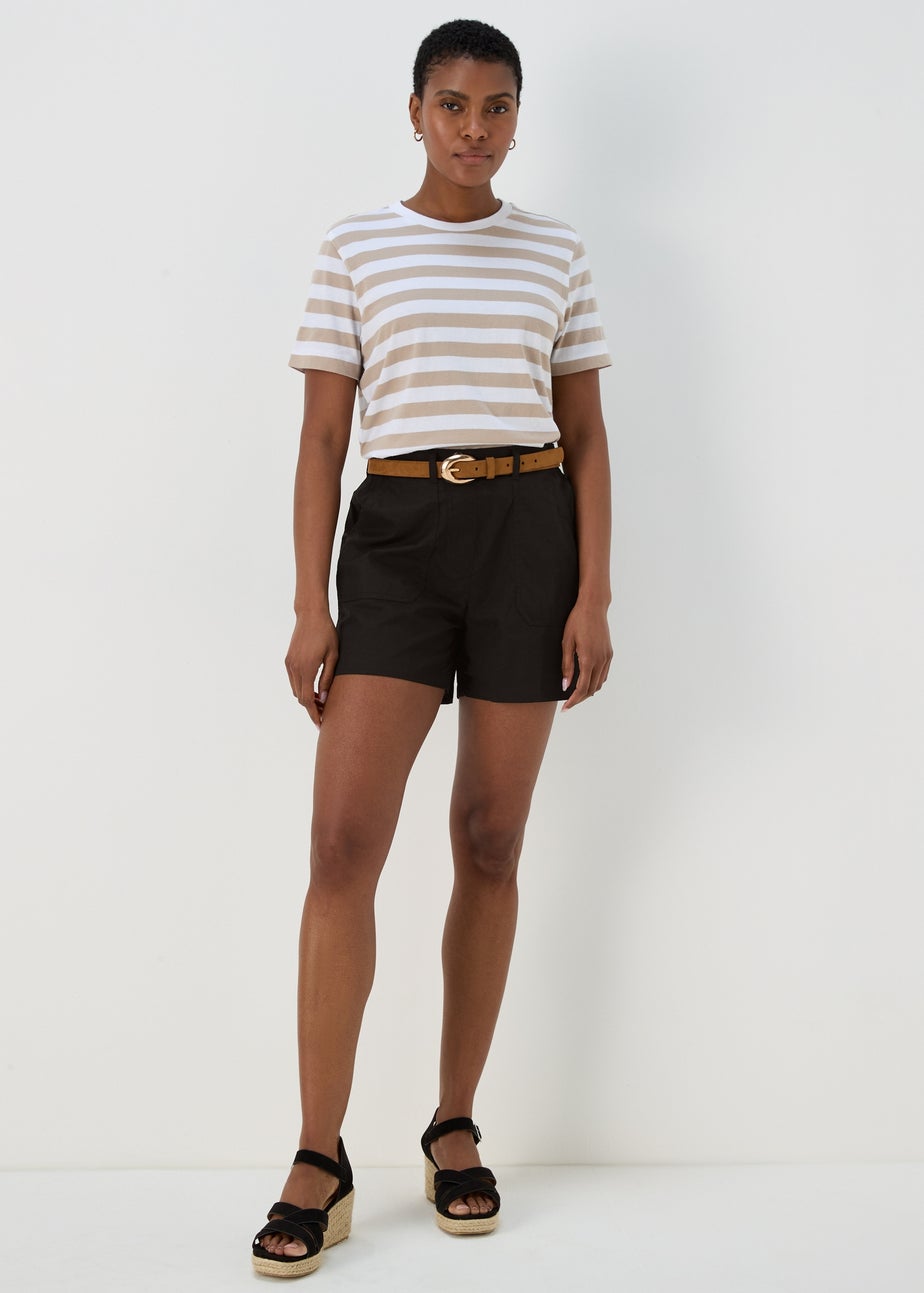 Black Cotton Shorts