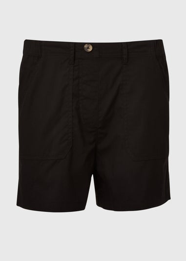 Black Cotton Shorts