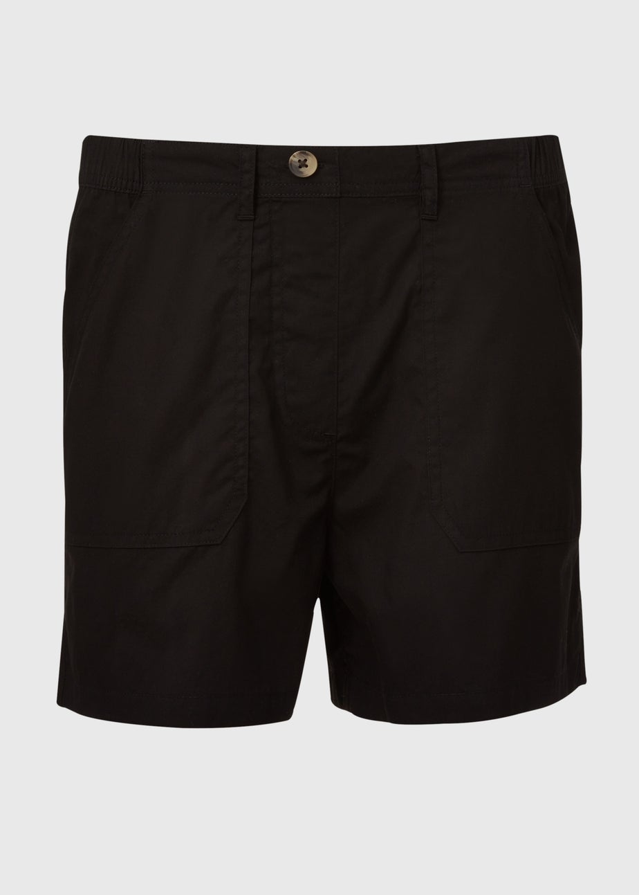Black Cotton Shorts