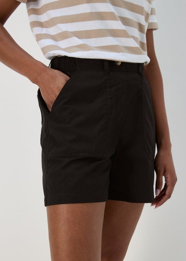 Black Cotton Shorts