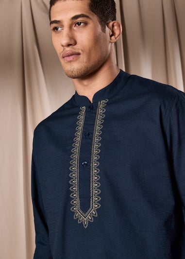 Navy Eid Kurta Shirt