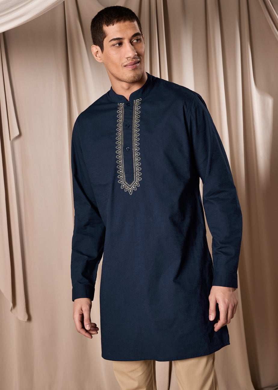 Navy Eid Kurta Shirt