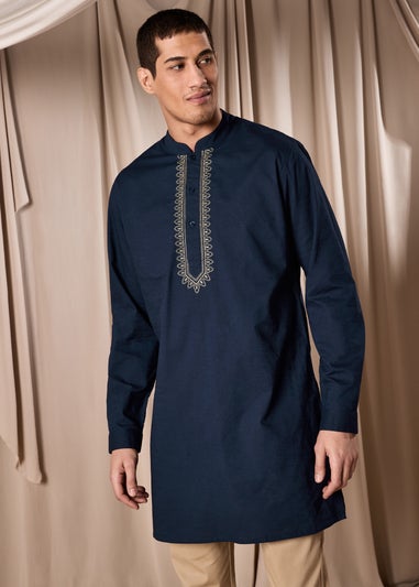 Navy Eid Kurta Shirt