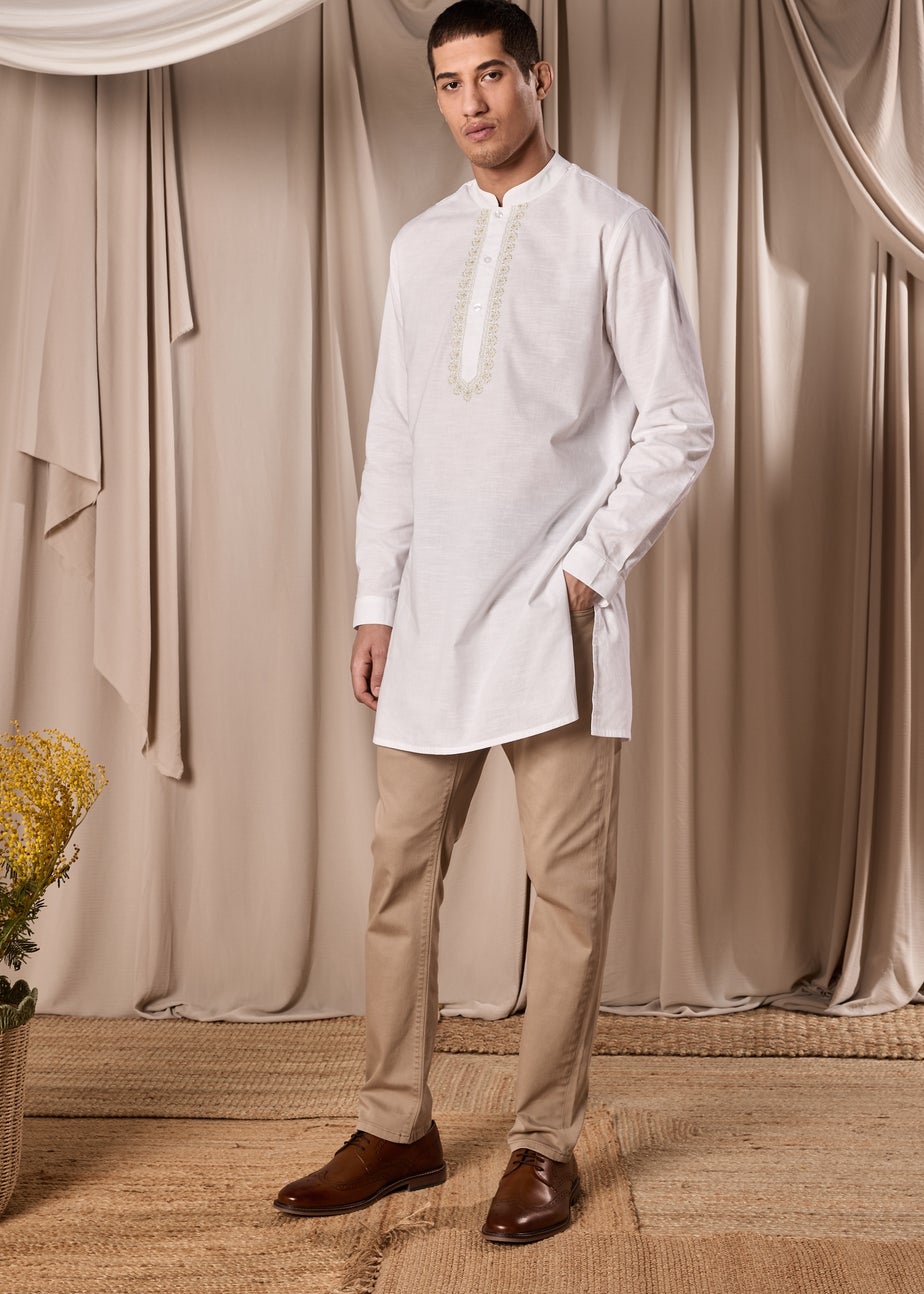 White Eid Kurta Shirt
