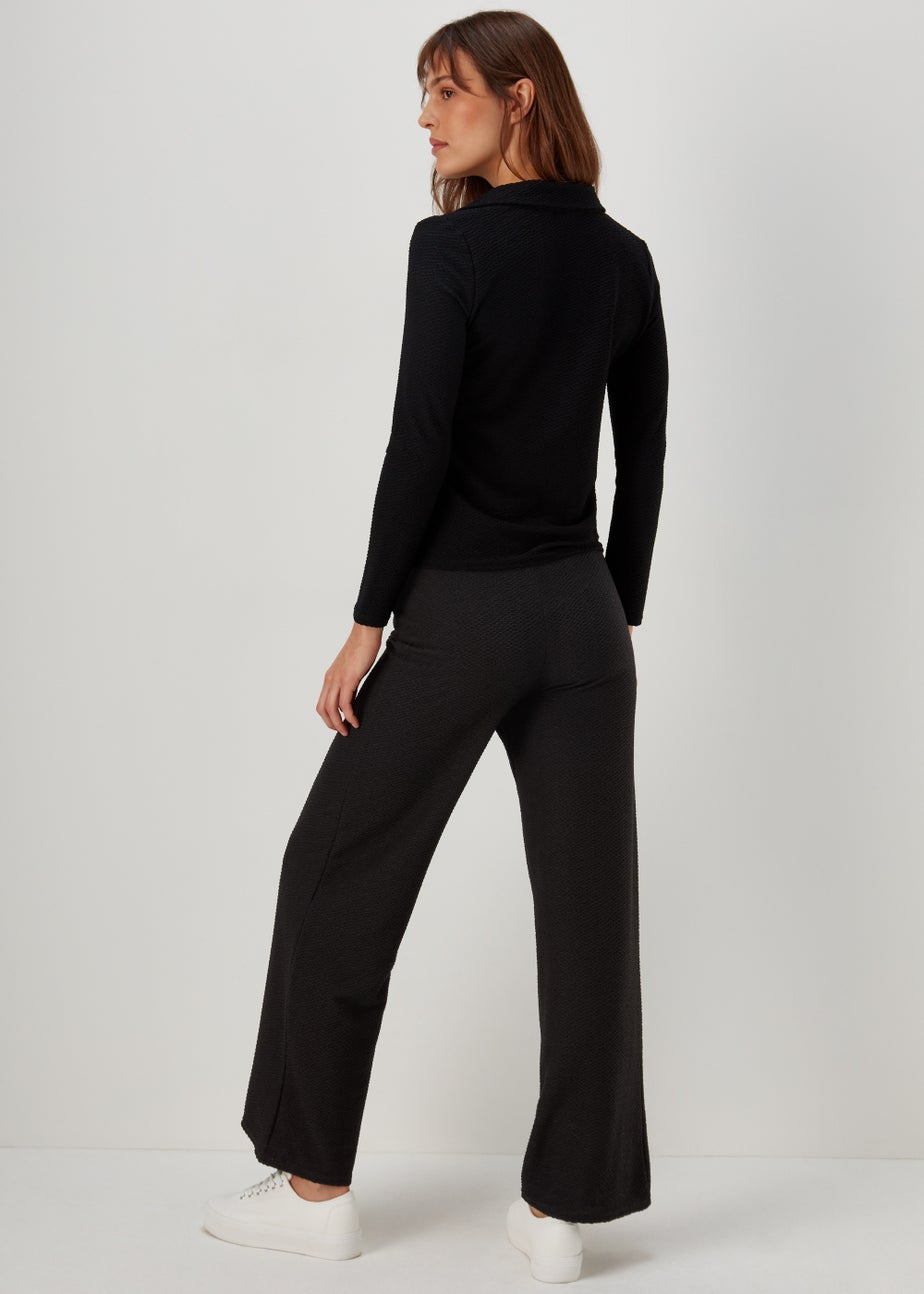 Black Textured Trousers