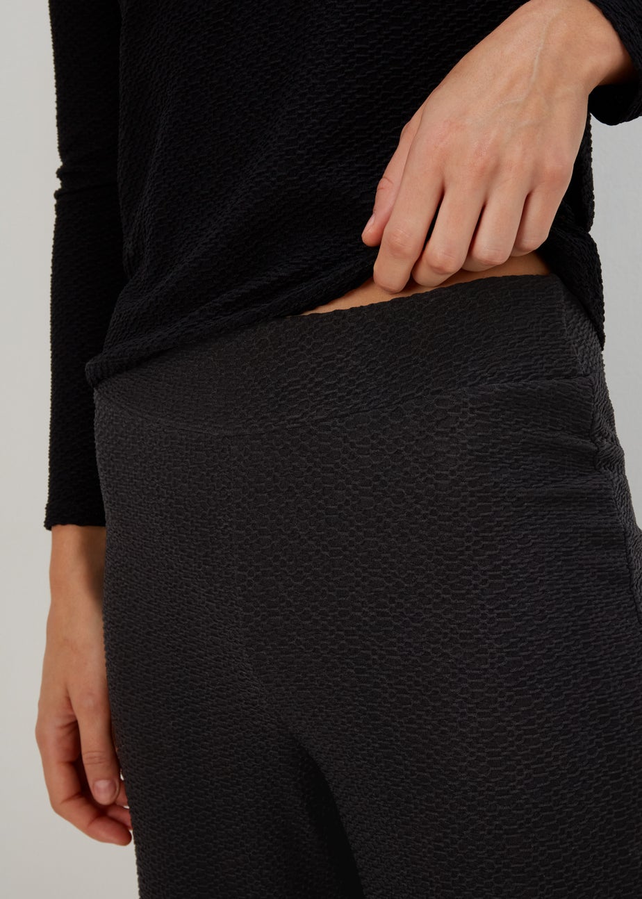 Black Textured Trousers