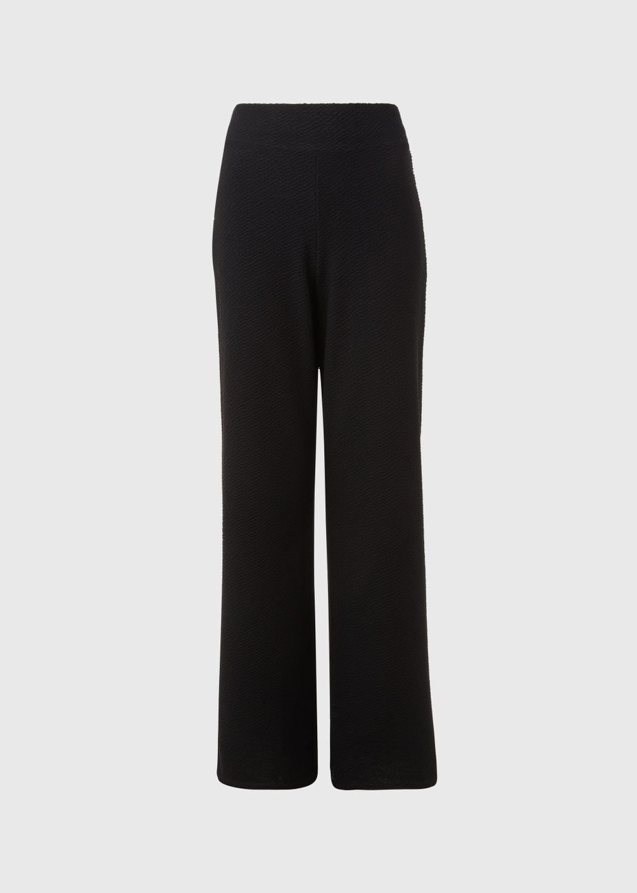 Black Textured Trousers