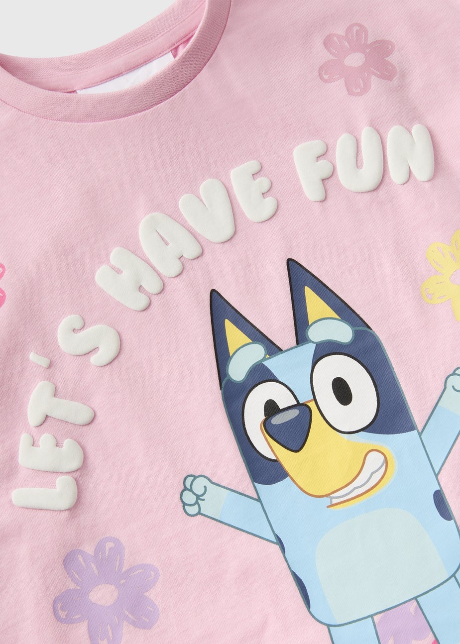 Bluey Girls Pink Rainbow T-Shirt (1-6yrs)