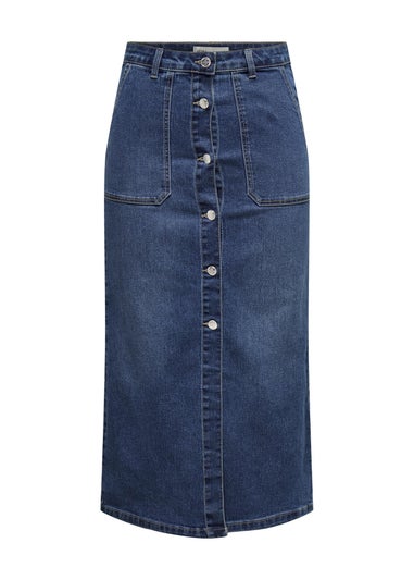 JDY Blue Button Denim Skirt