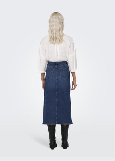 JDY Blue Button Denim Skirt