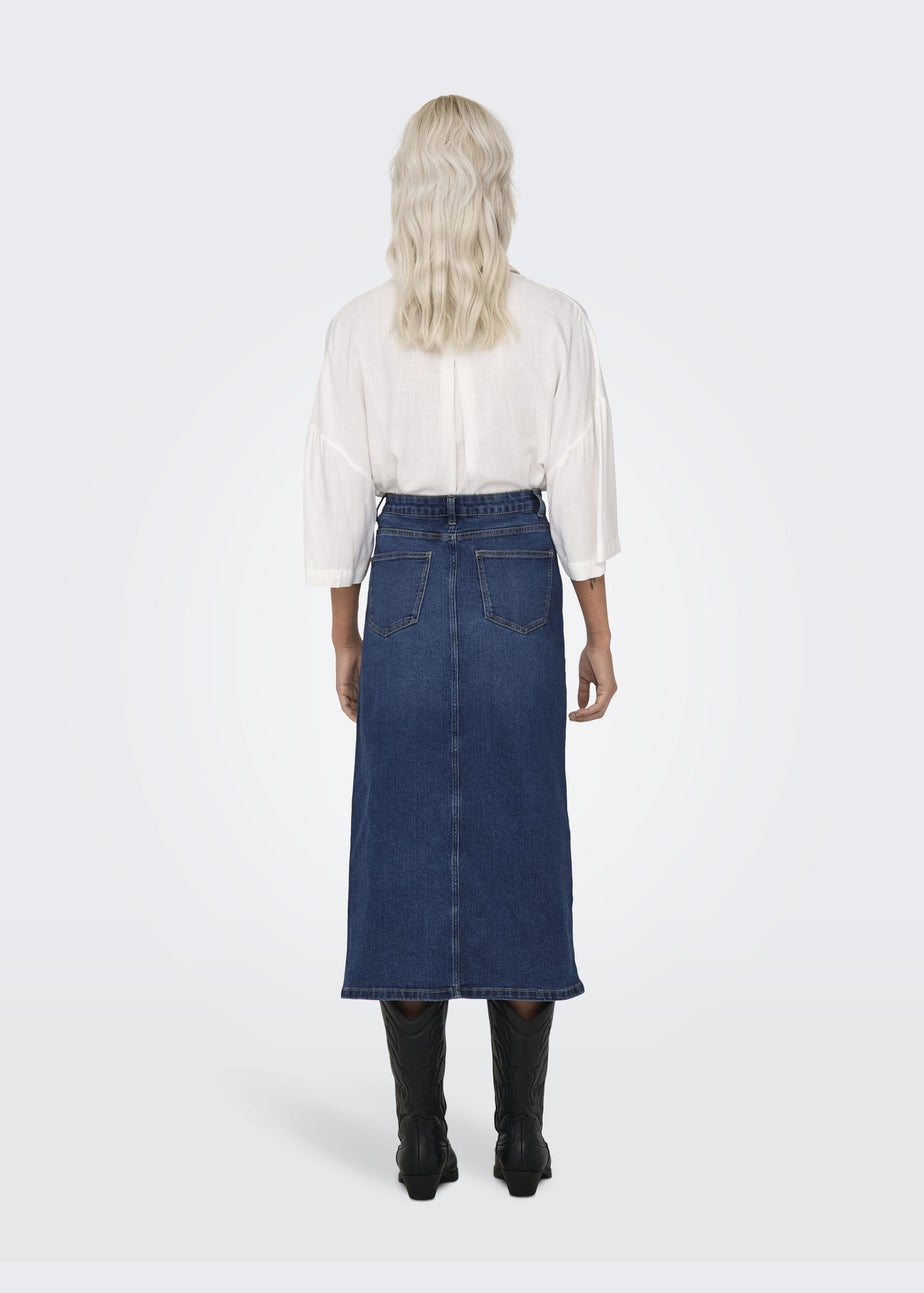 JDY Blue Button Denim Skirt