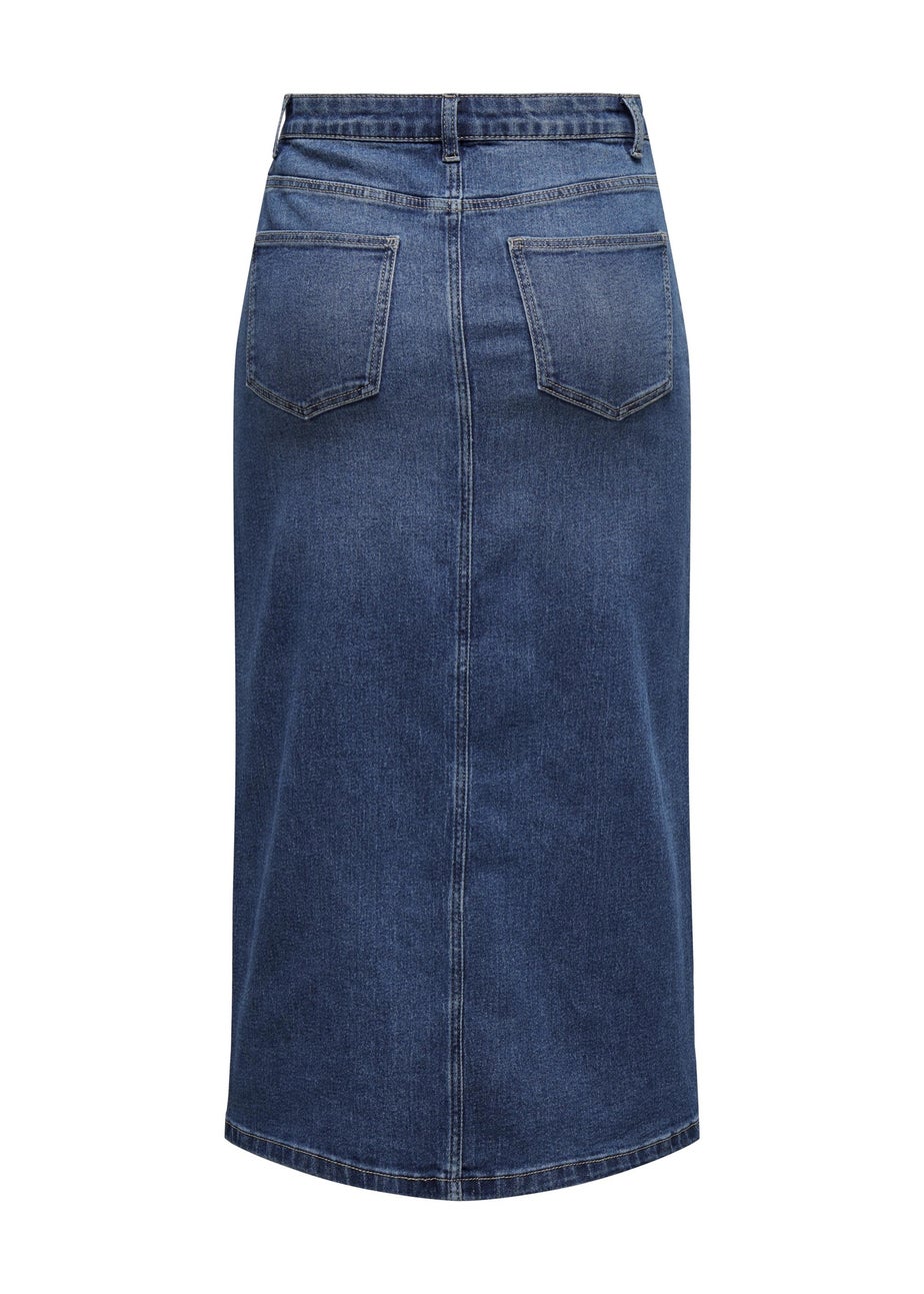 JDY Blue Button Denim Skirt