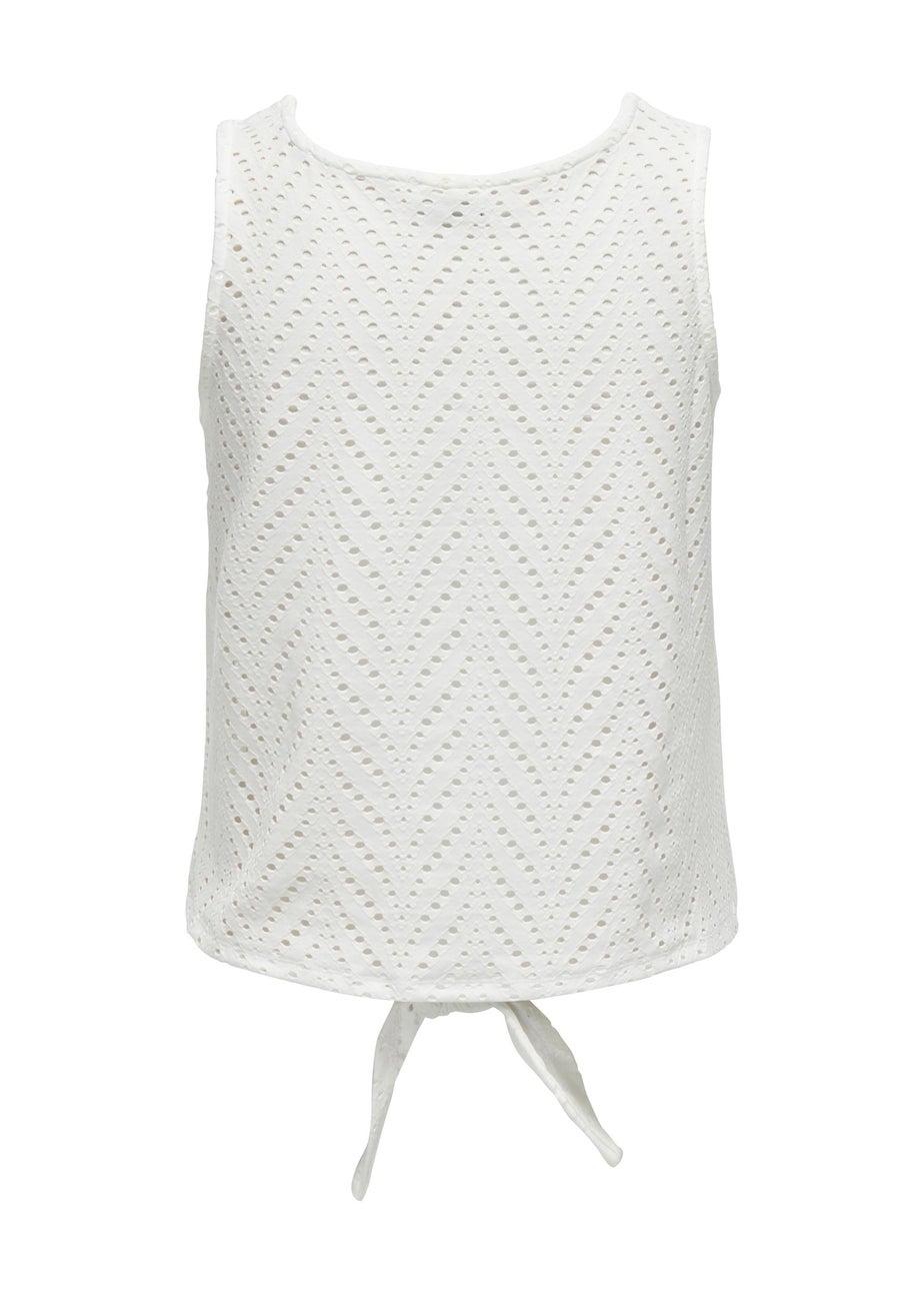 JDY White Carla Cathinka Knot Top