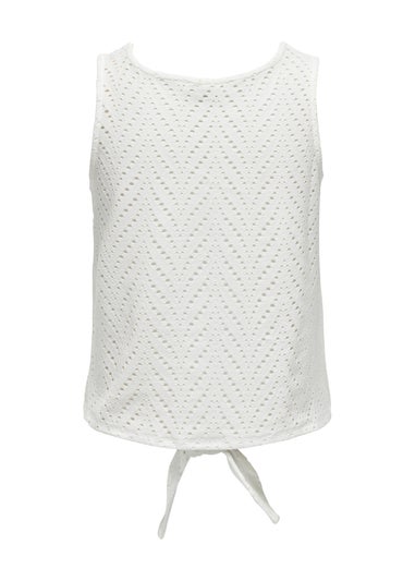 JDY White Carla Cathinka Knot Top