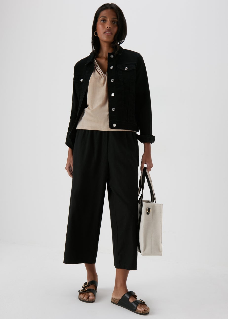 JDY Beige V Neck Crochet Top