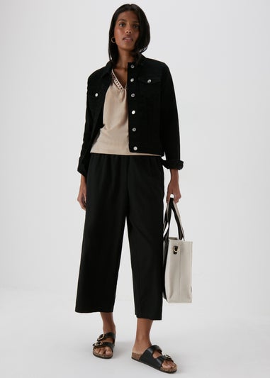 JDY Beige V Neck Crochet Top