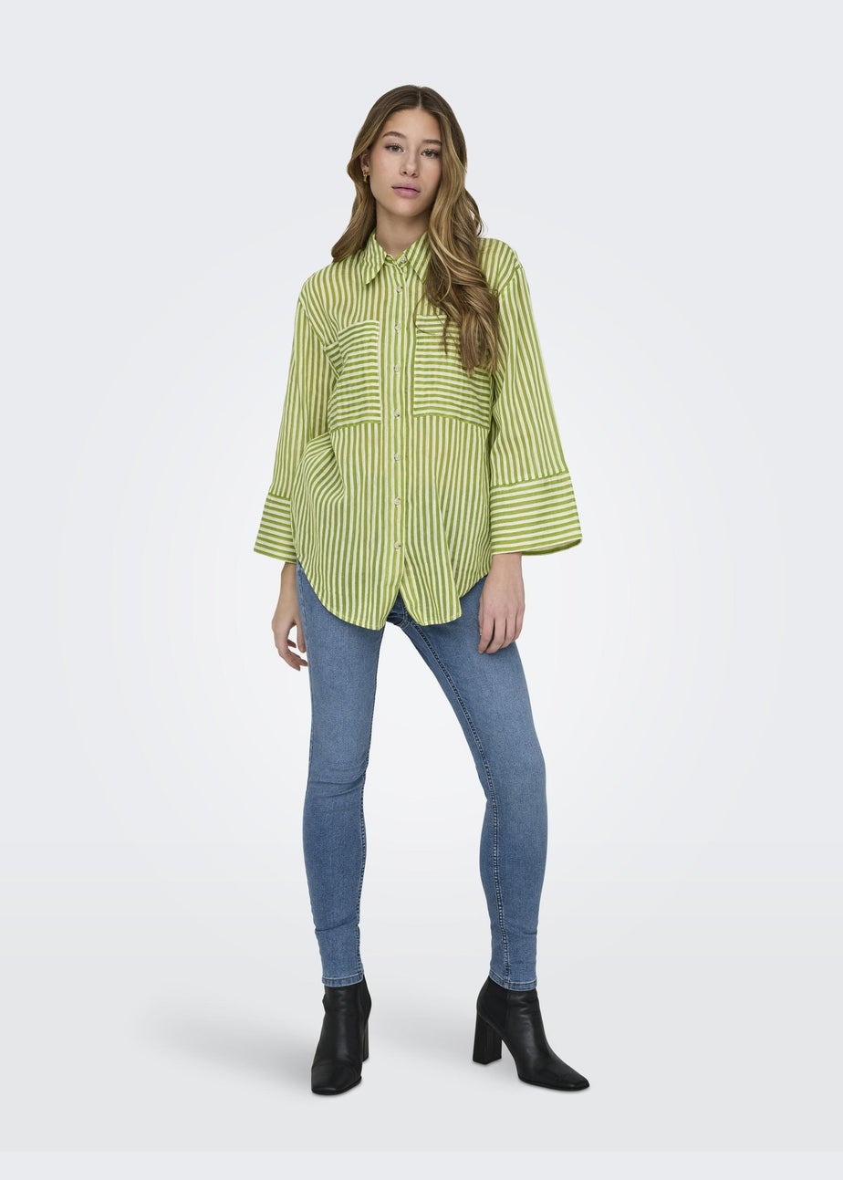 JDY Green Martina Stripped Shirt
