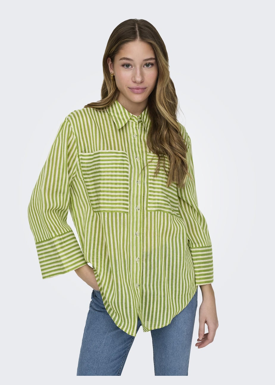 JDY Green Martina Stripped Shirt