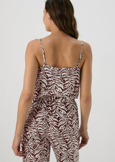 Brown Zebra Print Cami Top