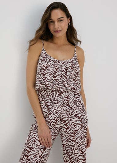 Brown Zebra Print Cami Top