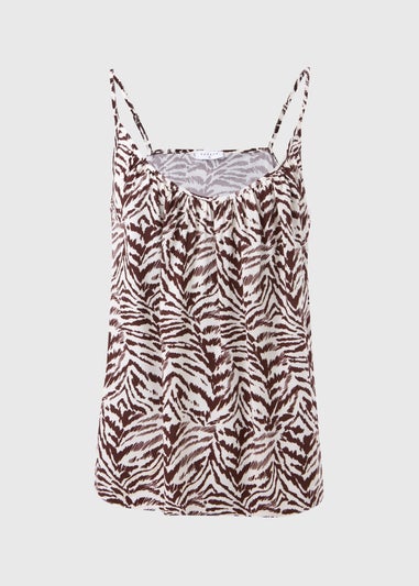 Brown Zebra Print Cami Top