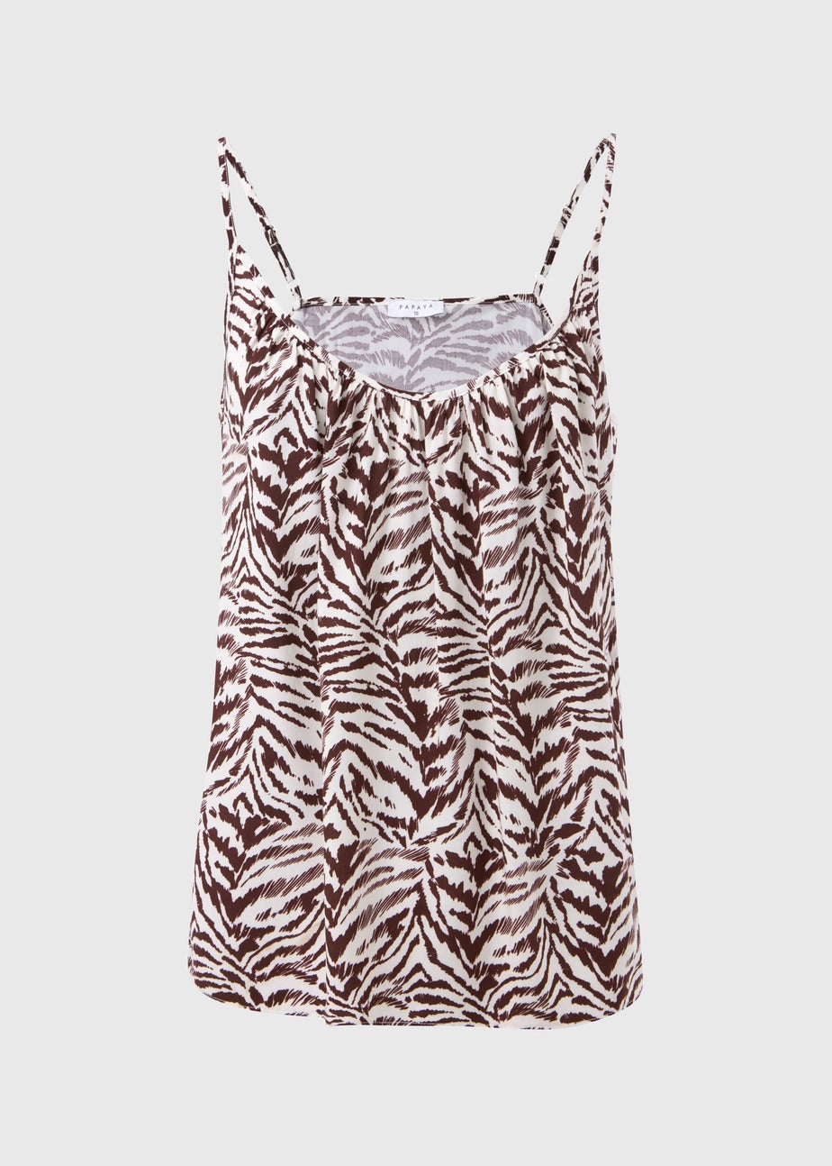 Brown Zebra Print Cami Top