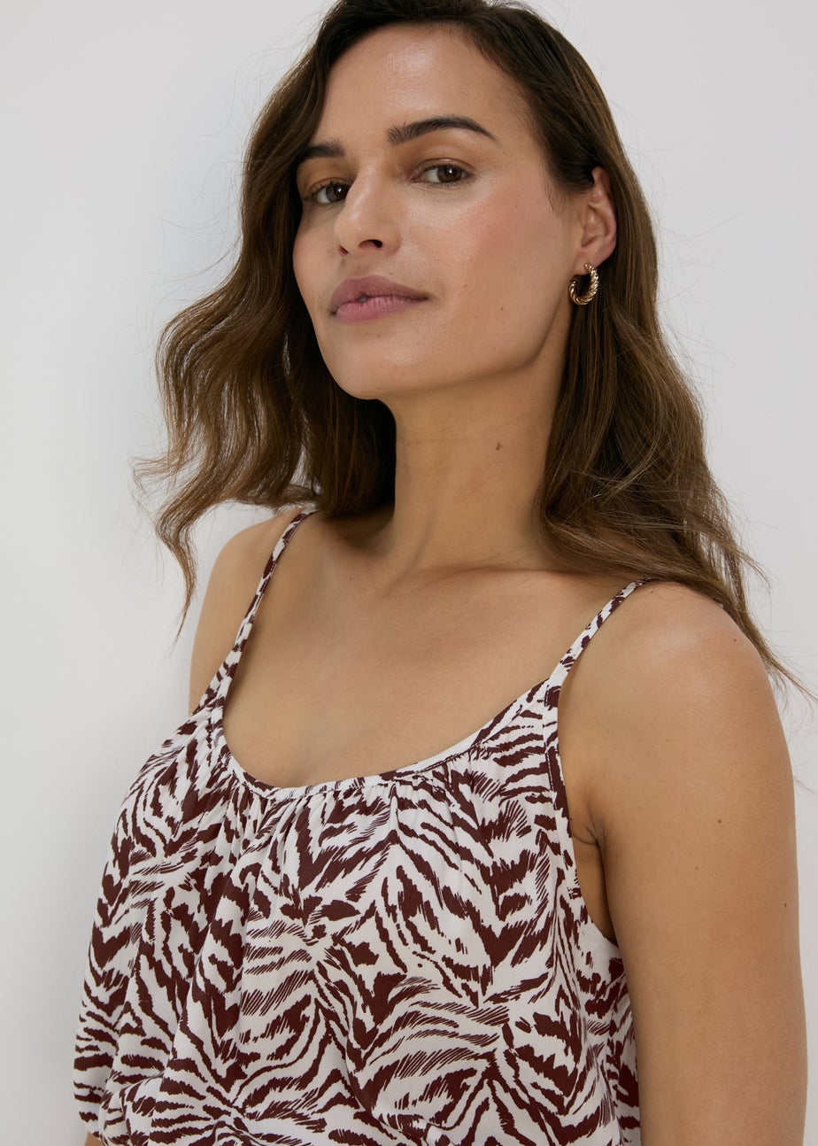 Brown Zebra Print Cami Top