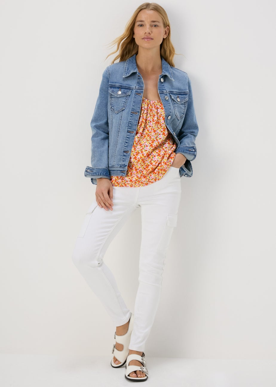 Orange Floral Ditsy Print Cami Top