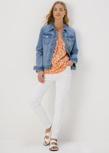 Orange Floral Ditsy Print Cami Top