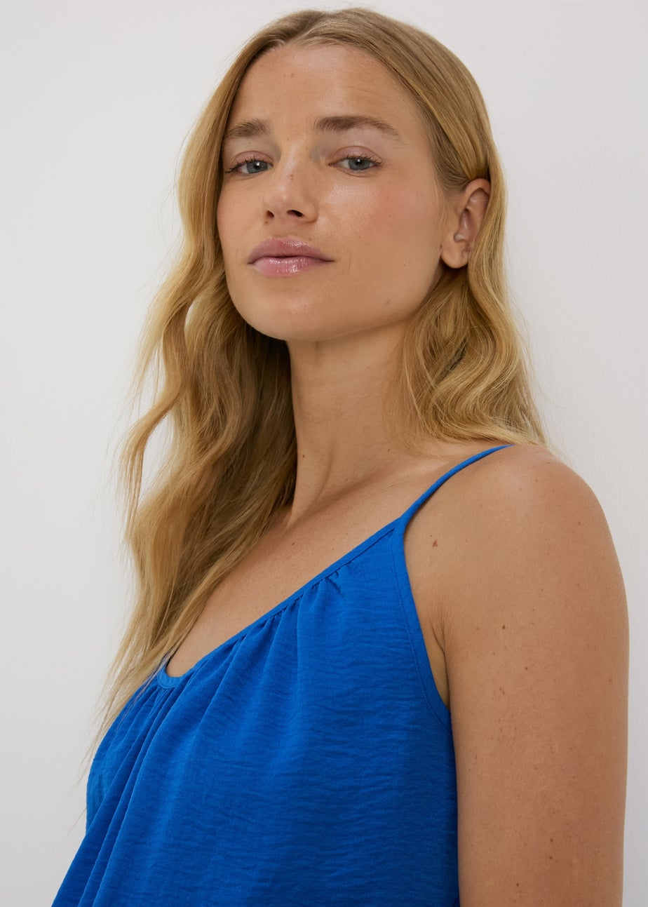 Blue Solid Cami Top