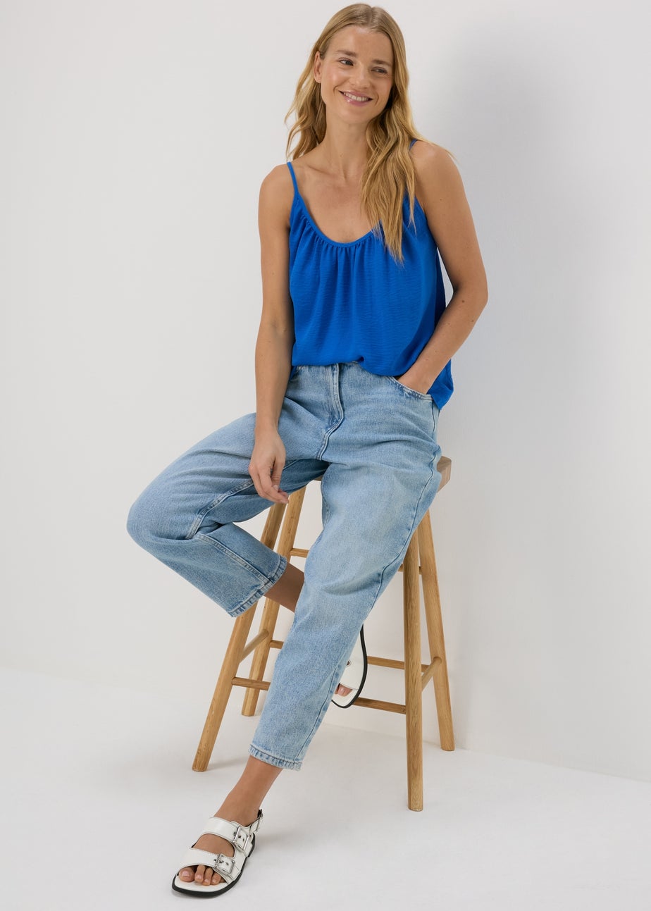 Blue Solid Cami Top